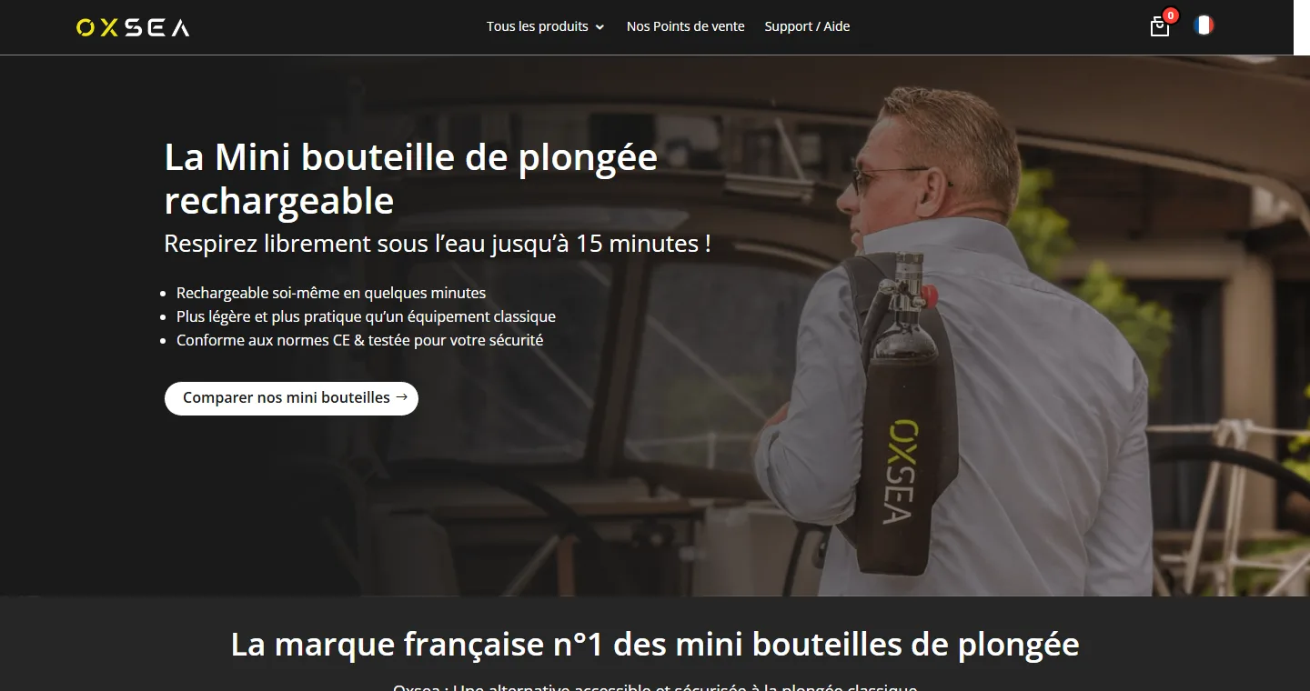 Boutique de plongée en ligne OxSea (île Maurice)