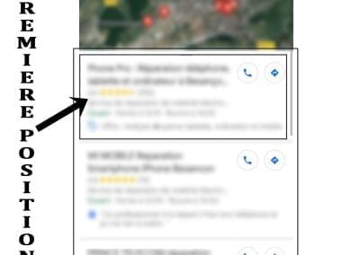 resultat classement seo referencement Google Maps
