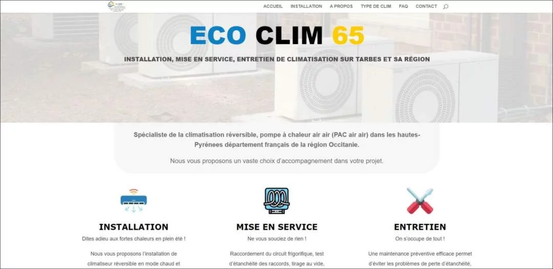 Création Du Site Internet ecoclim65.fr