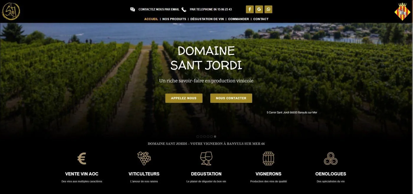 creation site internet domaine sant jordi banyuls sur mer